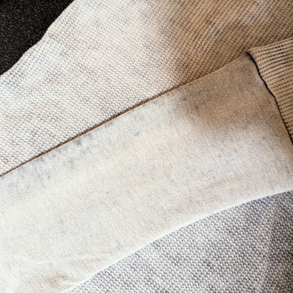 VTG 00s Y2K Splendid White Gray Acid Wash Waffle Thermal Knit Long Sleeve Top - Picture 7 of 9